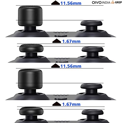 Image of OIVO INDIA 8Pcs Black Silicone FPS Thumb Grip Set (Compatible with PS5,PS4,Nintendo Switch Pro)