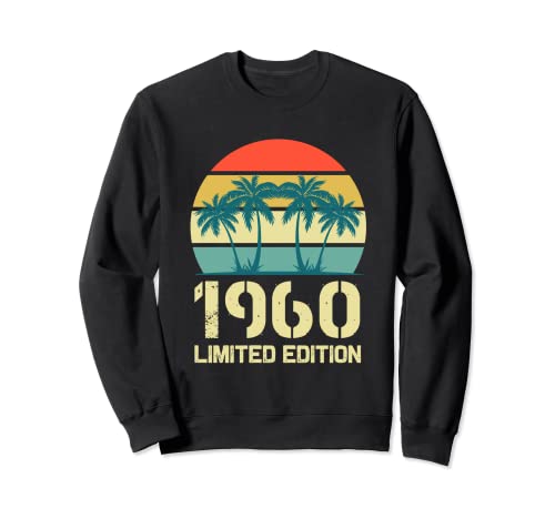 Camisetas vintage de cumpleaños de 1960 para mujer, divertidas camisetas de cumpleaños de 1960 Sudadera