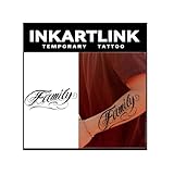 INKARTLINK Tattoo Tech, 2 Sheets Large Semi Permanent Tattoo, Adult Art Design Temporary Tattoos, Lasts 1-2 Weeks, Waterproof, Realistic Look, No Adhesive, No Reflection (Family Design)