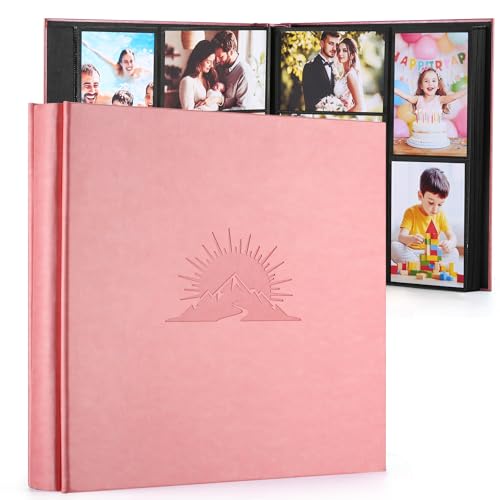 DazSpirit Album photo 10 x 15 cm, 600 photos, album à pochettes avec étui en cuir et gaufrage élégant, grand livre photo classique à coller pour mariage, anniversaire, bébé et famille