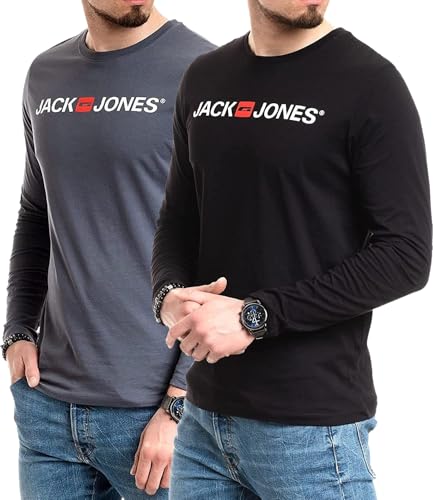 JACK & JONES Herren Langarmshirt aus Baumwolle – Longsleeve Männer –...
