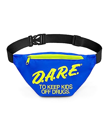 Tipsy Elves DARE Fanny Pack - Neon Blue Crossbody Bags w/Adjustable Waist Belt Straps Retro 80s Novelty Waist Bag