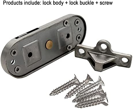 Sliding Door Lock 90 Degree Moving Door Right Angle Buckle Privacy Lock, Sliding barn Door Lock and Latch Bolt Lock cam Lock