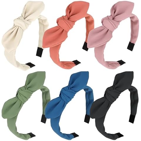 Jaciya Headbands for Girls Women Hair Accessories Thin Headband with Bow Knotted Head Band Bunny Ears Hairband Cover