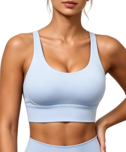 Image of Grace Form Strappy Sports Bra for Women Padded Push Up Sport Bra Athletic Running Workout Bra Yoga Bra