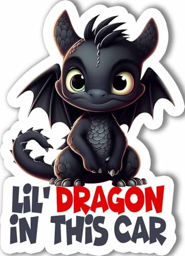 Image of AG-Baby On Board Sticker, Little Dragon in Car Sign, Baby in Car Family Stickers for Car, 5.5 Inch, Color