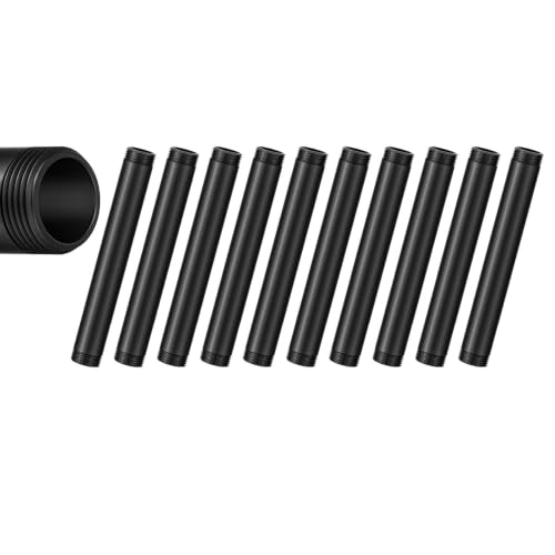 XinDoingNow Painted Black Iron Pipe,Black,1"x 4",10Pack