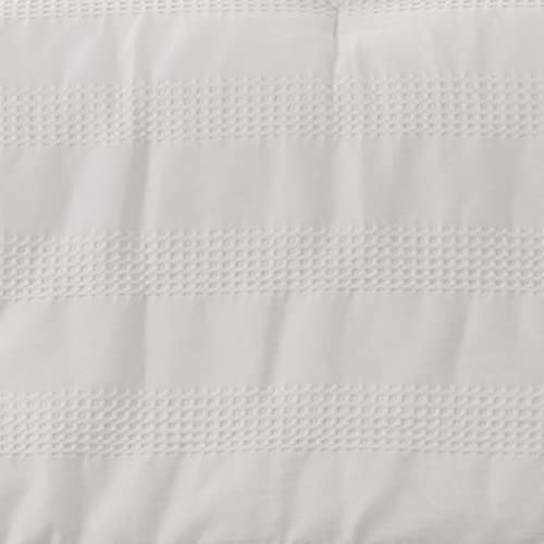 Nautica | Hampton Collection | Cozy & Breathable Cotton Blend Waffle Weave Texture Reversible Comforter Matching Shams, 3-Piece Bedding Set, King, White #TOP5