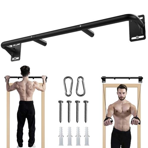 Fitarc Heavy Duty Wall Mount Pull Up Bar, Joist Mount Chin Up Bar for Doorway, Steel Construction, Home Gym Equipment, Fits 32”-36” Wall Studs