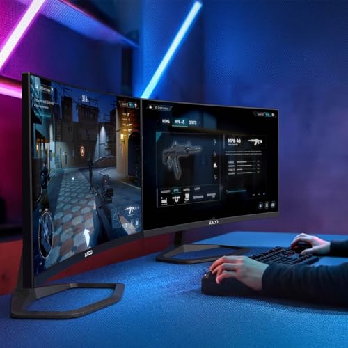 Image of Kado 2-Pack 24.5 inch 240Hz 1ms Curved 1500R 1920x1080 Gaming Computer Monitor | AMD FreeSync Premium, Panoramic Gaming Multi-View Split Screen Streaming, VESA Mount HDMI DisplayPort Built-in Speakers