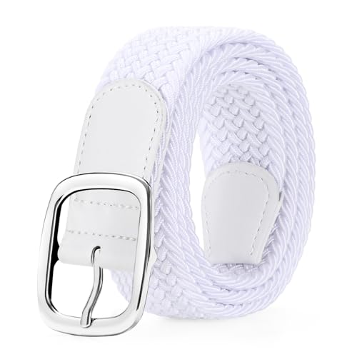 SUOSDEY Women Men Braided Stretch Elastic Belt for Pants Jeans Woven Golf Belt for Women