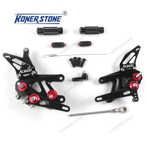 Commandes reculées réglables Aprilia RSV4 noir pour ajustement précis des repose-pieds