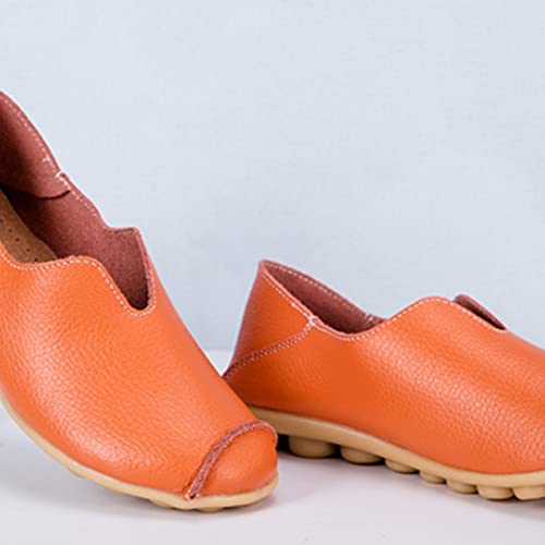 Huixing Art Women's Casual Waterproof Non-Slip Slip-On Round Toe Flat Shoes3