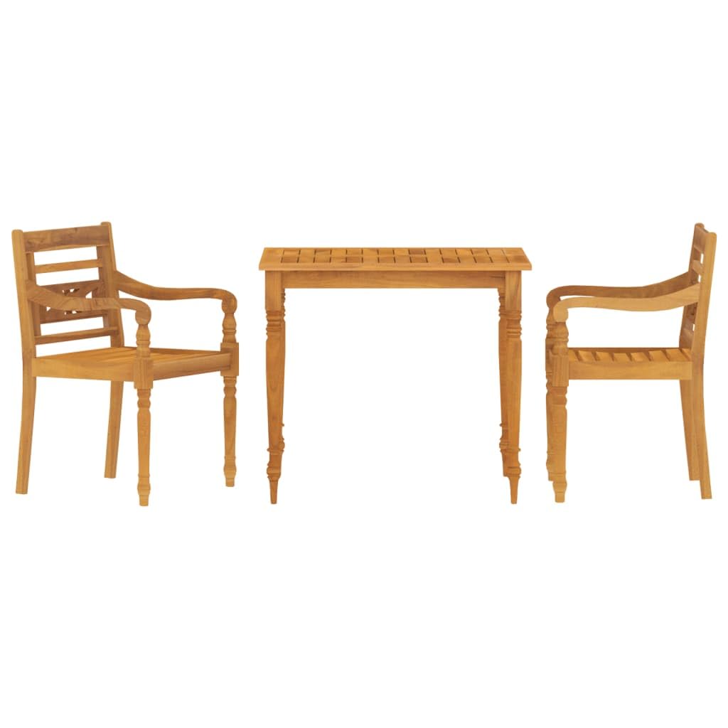 Mobili,Mobili da esterno,Set di mobili da giardino,Set da pranzo da giardino in legno massello di teak da 3 pezzi