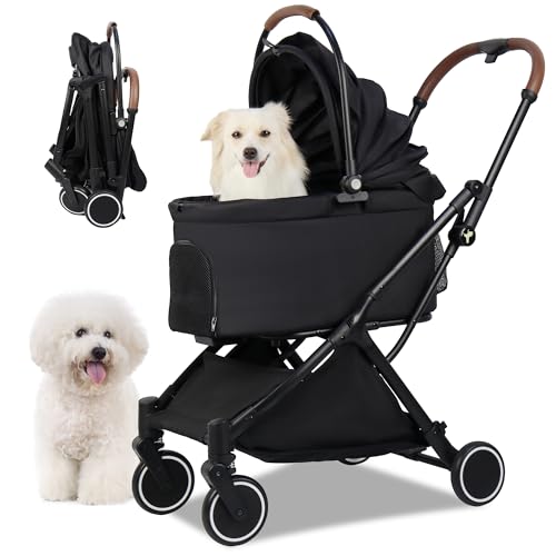 Pet Stroller for Small Dogs & Cats – Gravity Foldable