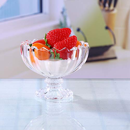 Glass Dessert Bowls/Cups - Maredash Small Cute Footed Tulip Clear Dessert Cups Perfect For Dessert, Sundae, Ice Cream, Fruit, Salad, Snack, Cocktail, Condiment, Trifle And Birthday Party(Set Of 6) #TOP3