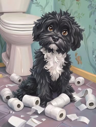 Peinture par numéro adulte animal chien sur grande toile 90x120 cm