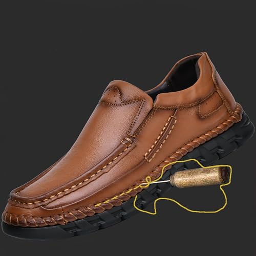 Men's Genuine Leather Oxford Shoes, Anti-Slip Rubber Sole Business Slip-On, Breathable for Work, Dating, Outdoor2