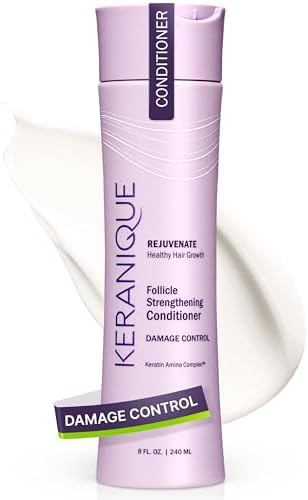Keranique Damage Control Conditioner - Hydrating Treatment with Keratin for Dry Damaged Hair