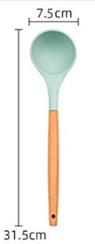 Miniatura 3 de TREXD - Juego de utensilios de cocina de silicona con mango de madera espátula de cocina cuchara de sopa especial antiadherente para el hogar