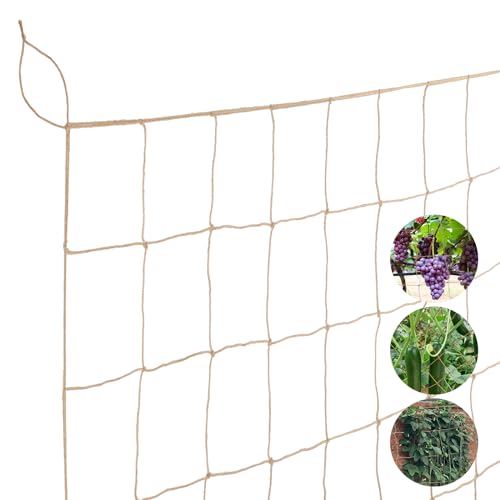 Ciberate Jute Ranknetz Gartennetze Rankhilfe für Kletterpflanzen mit grosser Maschenweite für Tomaten Gurken und Anderen Gemüse und Pflanzen, 2m x 2.5m Ciberate Jute Ranknetz Gartennetze Rankhilfe für Kletterpflanzen mit grosser Maschenweite für Tomaten Gurken und Anderen Gemüse und Pflanzen, 2m x 2.5m