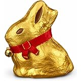 Easter GOLD BUNNY Milk Chocolate 3.5 oz – Premium Swiss Easter Chocolate Candy, Individually Wrapped Gold Foil Bunny with Red Ribbon, Gourmet Holiday Candy Gift