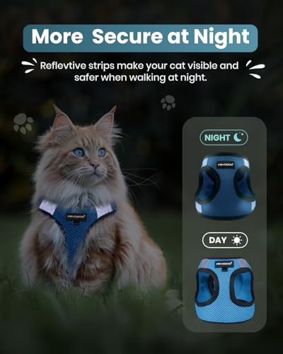 Image of FAYOGOO Cat Harness and Leash Set, Escape-Proof Step-in Vest for Walking