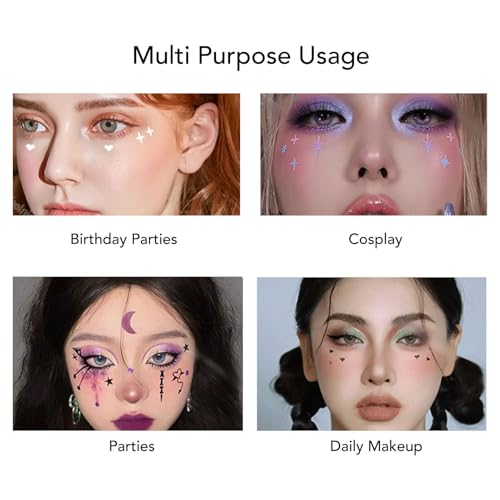 ZJchao Eyeshadow Stencil, Eyeshadow Template Silicone Shaping Tools Cutout Star Moon Heart Pattern Eye Shadow Applicator Makeup Tool Silicone Makeup Applicator for Beauty Accessories (Purple) image 5