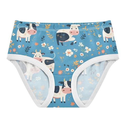 Wusikd Cartoon Cow Leaves Girls' Underwear Cotton Cute Girls Briefs Soft Toddler Underwear 2T