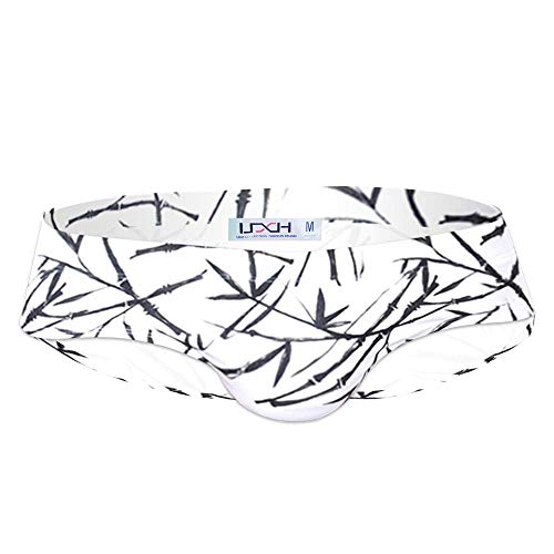 Men Push-Up Pad Swimming Briefs Chinese Style Bamboo Padded Enlarge Sexy Swimwear Sunbath Surf Beach Shorts