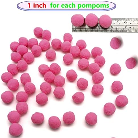 Cldamecy 150 Pcs 1-Inch Pink Pom Pom Balls with 20 pcs Googly Eyes,Small Elastic Pompoms for Kids DIY Craft Projects and Decorations 3 41v7CUGNepL. AC