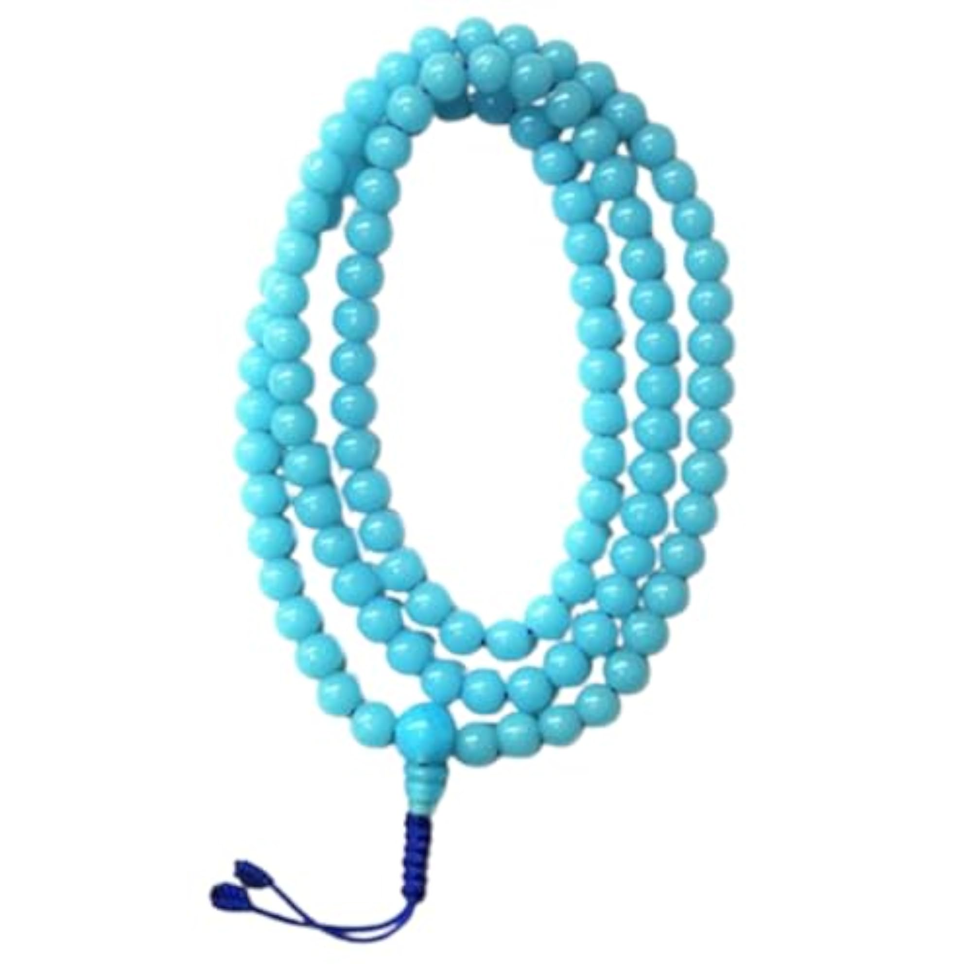 Natural Blue Jade 6MM Beaded Handmade Prayer Mala
