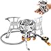 Goldmiky Estufa de Camping 3900W Mini Estufa de Gas Hornillo de Gas,Hornillos de Acampada Plegable de Acero con Encendido Aceshop Piezoeléctrico Para Deportes Al Aire Libre Pesca Escalar Montañas