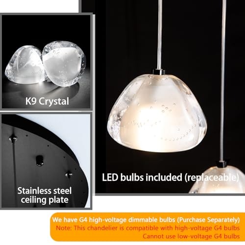 Image of 177'' Long Large Crystal Chandeliers 25-Lights LED Chandeliers for High Ceiling Handing Light Fixture for Hallway Foyer Staircase