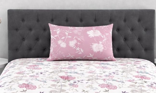 Image of DECOR2ADMIRE 300 Thread Count Premium Cotton Printed Single Bedsheet with One Pillow Covers for Home 60 Inches x 90 Inches (White Pink Contrast, Single 60 inch x 90 inch)