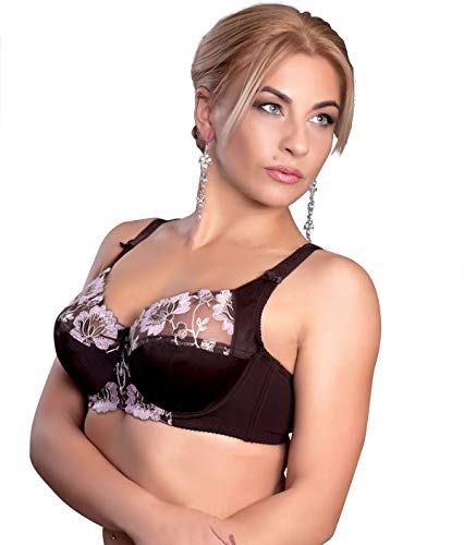 Gelite Underwire Pushup Bra for Women No Padding Full Coverage Bra Brown 38D Gelite Underwire Pushup Bra for Women No Padding Full Coverage Bra Brown 38D