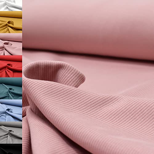 MAGAM-Stoffe Matteo Rippen Jersey Mode Stoff Meterware 50cm (05. Rosa)