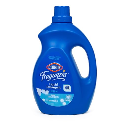 Image of Clorox Fraganzia Liquid Laundry Detergent, Linen Scent, 100 Fl Oz, 3-Pack | HE compatible, works in front and top load machines, long-lasting fragrance, 65 loads per bottle