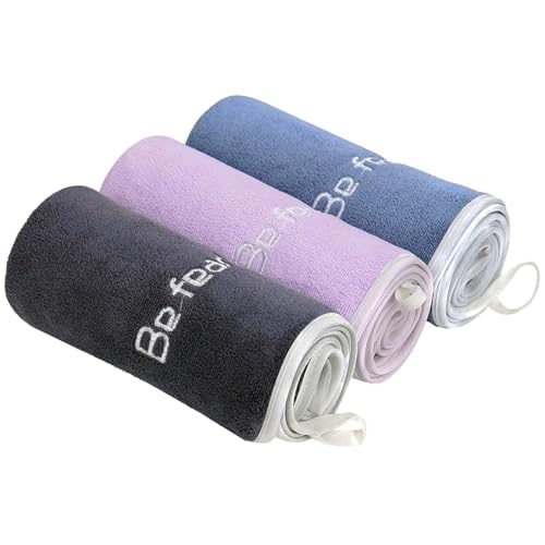 Gym Towels Microfiber Super Soft Towel for Yoga Fitness, Sports, Workout, Quick-Drying Cycling Towels?14x29inches, Grey+Blue+Purple