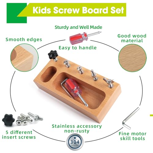 Montessori Toddler Screwdriver Toy Sensory Toys for Kids Early Learning Preschool Educational Montessori Toy for 3 4 5 Year Old - Image 3