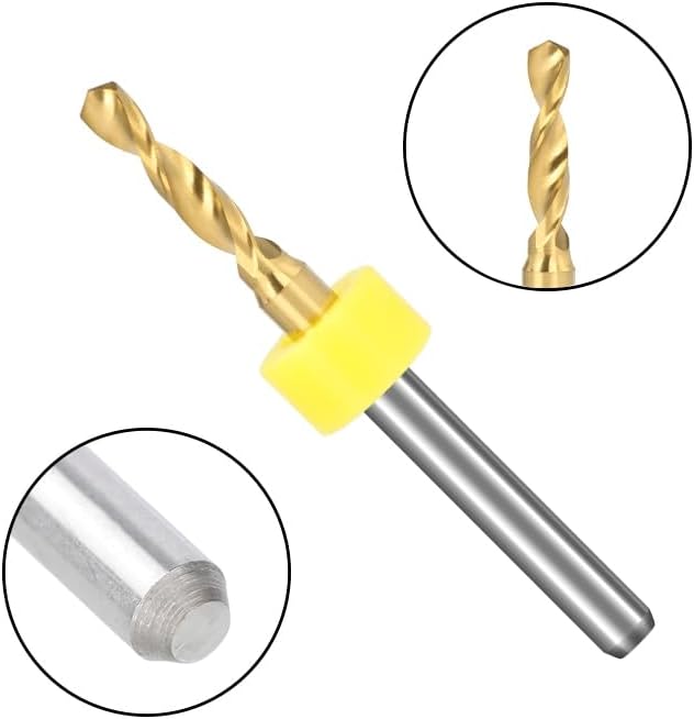 2.5mm PCB Drill Bit 1/8 Shank Titanium Coated Micro Drill Bit for PCB Circuit Board,PVC Drilling