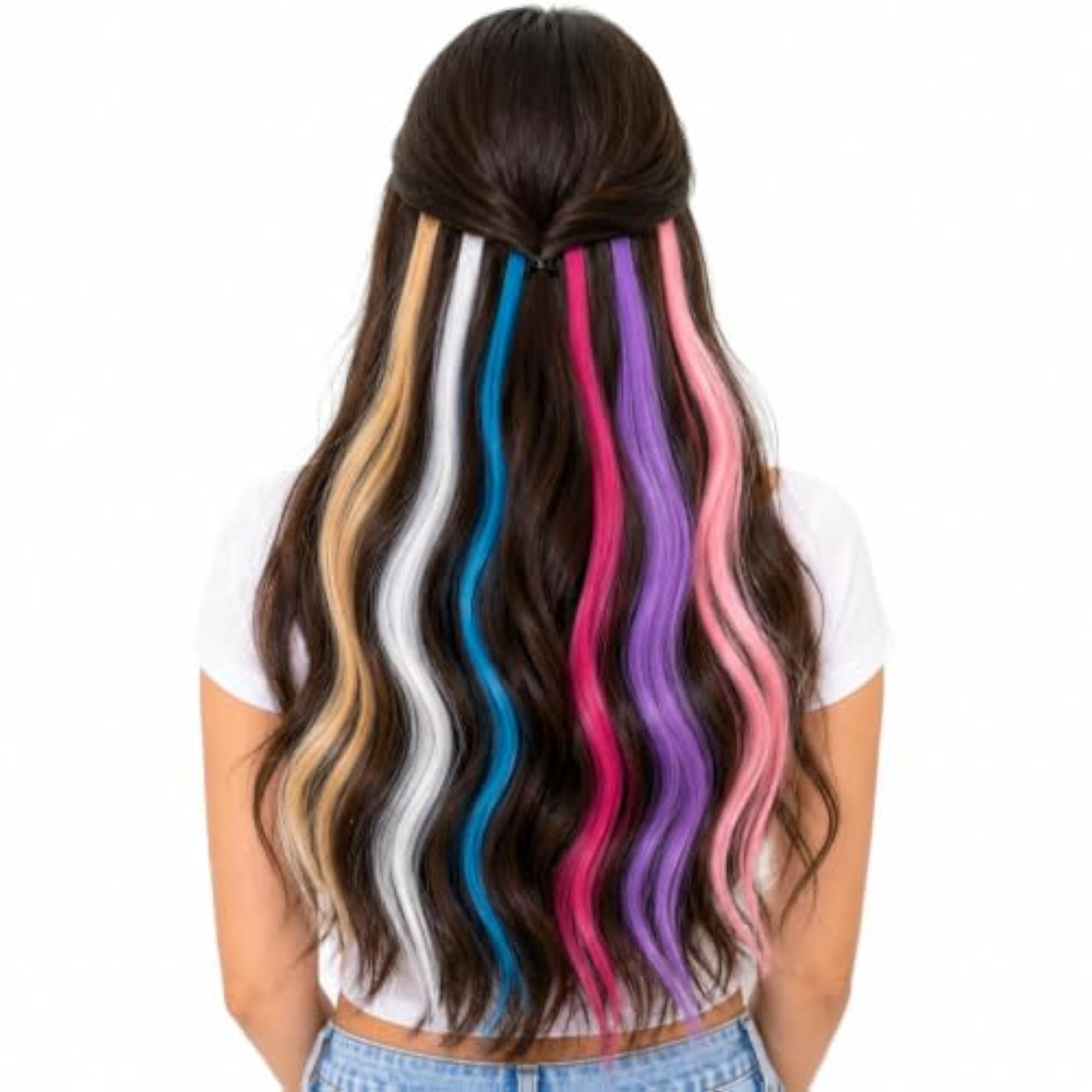 Colourful Wavy Clip-In Hair Extensions for Women