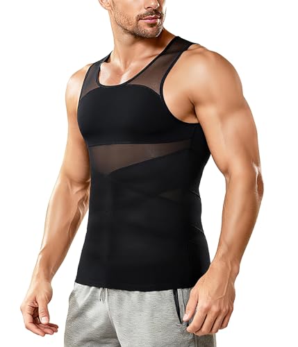 Débardeur de compression homme Junlan maillot de corps gainant noir