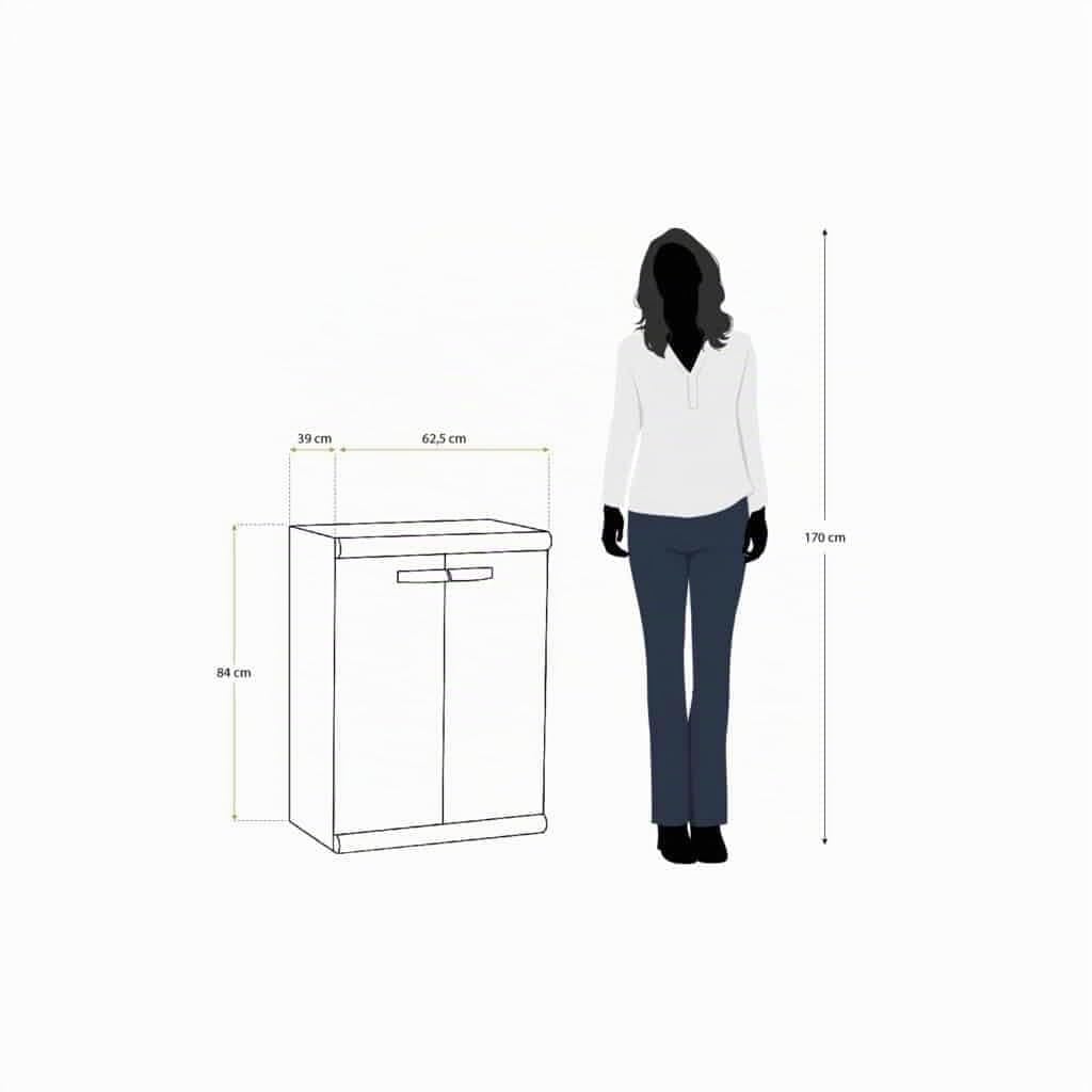 Armadio in Resina PVC Basso tuttopiani Due Ante Modello scik
