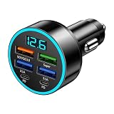 66W 6 Puertos Cargador Coche USB, 12V-24V Carga Rápida USB 3,1 A