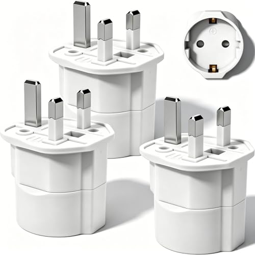Mesybveo 3 Pièces Adaptateur Prise Anglaise, Adaptateur UK, Adaptateur Type G, Adaptateur de Voyage France vers UK, Prise Type G pour Angleterre, Écosse,...