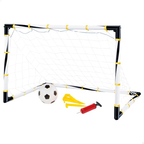 ColorBaby 43690 - Portería de fútbol Plegable con balón e hinchador, CB Toys, Juguete Deportivo, Niños jardín, Incluye 4 piquetas, Juegos de Exterior, 6 años, Juguetes y Regalos Infantiles