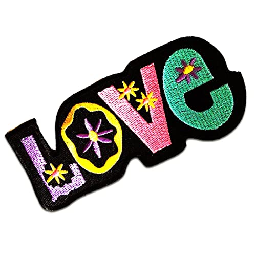 Catch the Patch Love Amor - Parches Termoadhesivos Bordados Aplique Para Ropa, Tamaño: 11 x 8,5 cm, Farbvariante:negro
