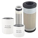 HH160-32093 TC020-16320 T0270-93220 15221-43170 FILTER KIT Compatible with Kubota KX71-3 W/