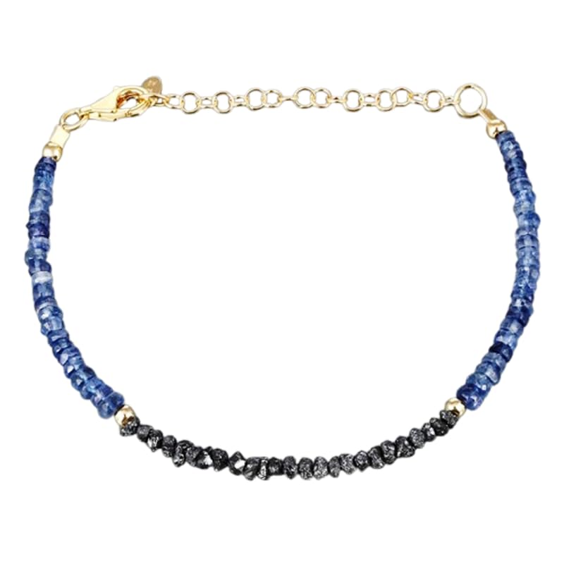 Bracelet en cyanite et diamant noir, le cadeau symbolique